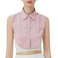 thumbnail image 1 of Hontri White Collar Women Solid Ruffle Detachable Blouse with False Collar Half Elastic Waist Shirt Collar-False Blouse, 1 of 7