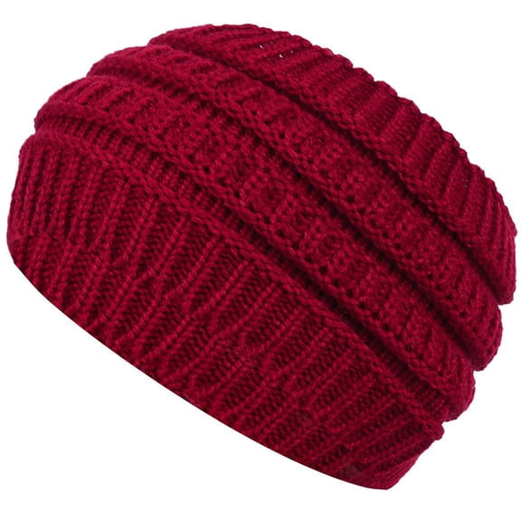 Hontri Winter Headband Knitted Headband with Wide Edge Empty Top Washing Headband European And American Headband Women's Autumn And Winter Warmth Ear Woolen Headband Winter Headband Red