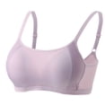 thumbnail image 1 of Hontri Wirefree Comfort Bra - Breathable Cotton Bralette with Removable Padding, Seamless Strapless Design for Everyday Wear (Purple | L), 1 of 2