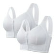 thumbnail image 1 of Hontri Wirefree Front Closure Bras for Seniors - Breathable Support Bras for Elderly Women (Comfort, Lightly Lined) White 1 48, 1 of 3