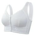 thumbnail image 1 of Hontri Wirefree Front Closure Bras for Seniors - Breathable Support Bras for Elderly Women (Comfort, Lightly Lined) White 40, 1 of 6