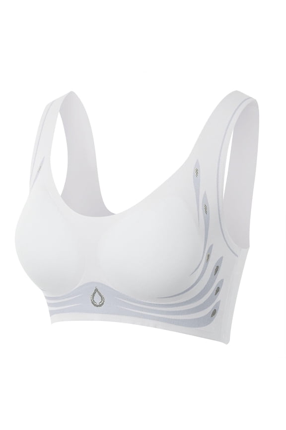 Wireless Anti-Sag Bras for Women - Full Support Smoothing Sports Bras (Plus Size, Everyday Lift & Comfort) Sky Blue M