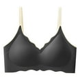 thumbnail image 1 of Hontri Wireless Comfort Bras for Women No Wire Bralette for Everyday Wear - Scalloped Edge Soft Support Bra - Seamless Wireless Lingerie (M-XXL) (Black | XL), 1 of 6