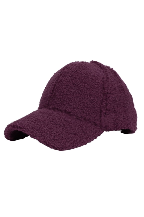 Women Baseball Cap Clearance! Faux Lamb Wool Baseball Cap for Men Women Teddy Fleece Sports Hats Warm Winter Outdoor Travel Gift Features: Wine