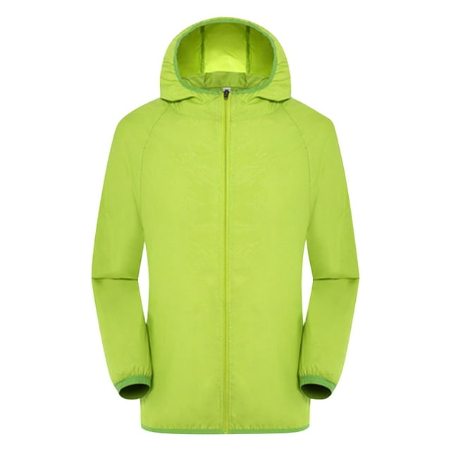 Hontri Women Solid Rain Jacket Outdoor Plus Size Hooded Windproof Loose ...