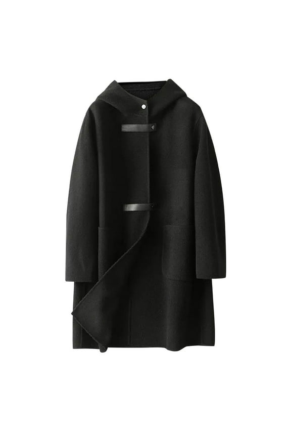 Women's Anoraks, Women Lapel Long Trench Hooded Jacket Autumn Coats Slim Jacket Long Outwear Womens Black Xxl