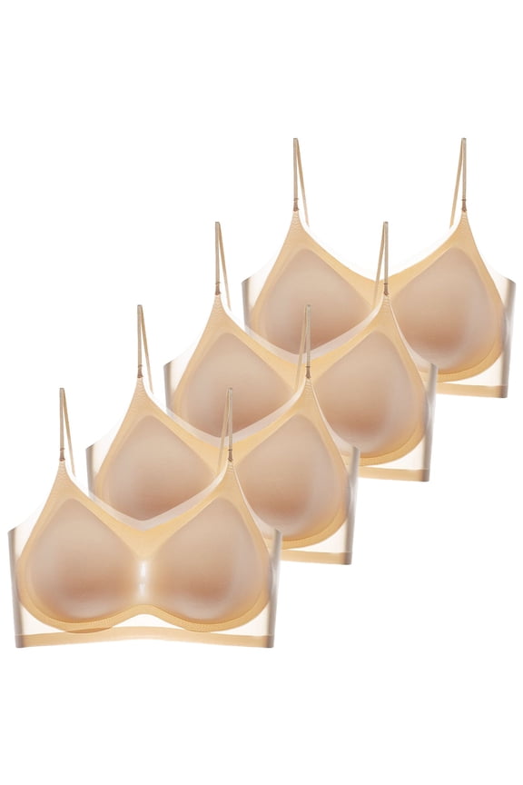 Women's Bra Set 4-Piece Sheer Mesh Seamless Bralette Supportive Anti-Sagging Sleep Bra - A/B/C/D/E/F/G/H/I/J/K/L/M/N/O/P/Q/R/S/T/U/V/W/X/Y/Z - M/L/XL/XXL/XXXL/XXXXL (A | L)