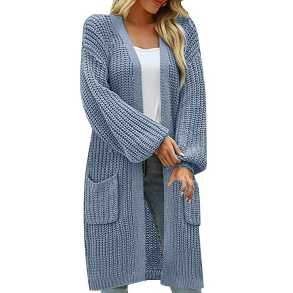 Hontri Women's Cardigan Sweaters Lightweight on Sales, Women's Solid Sleeves Loose Large Pockets Casual Knitted Sweater Cardigan Gy1,Red,Navy,Khaki,Gy2,Black