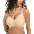 thumbnail image 1 of Hontri Women's Comfortable Wireless Bras - Less Seam for Daily Wear Beige 3XL, 1 of 4