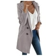 thumbnail image 1 of Hontri Women's Fall Coats And Jackets On Sales, Woman Wool Long Jacket Elegant Coat Blend Outerwear Coats Female Slim Long Coat Women's Coat Black,Red,Gray,Blue,Yellow, 1 of 5