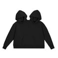 thumbnail image 1 of Hontri Women's Fashion Hoodies & Sweatshirts, Funny Couple Hooded Sweatshirt Unisex Oversized Casual Long Sleeve Pullover Loose Fit Top for Two People Wearing Black One Size, 1 of 6