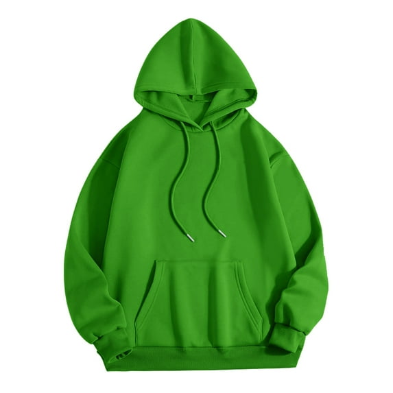 Hontri Women's Fashion Hoodies & Sweatshirts, Women's Fashion Letter Print O Neck Long Sleeve Hooded Sweatshirt Tops Pullover Green Xxl