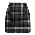 thumbnail image 1 of Hontri Women's High Waist Plaid Skirt Skinny Pencil Wool Mini Skirt | Ladies Pants Clearance! A S, 1 of 3