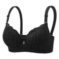 thumbnail image 1 of Hontri Women's Lace Underwire Bra Set - Padded Push-Up - Adjustable Bustier - Sexy Yet Comfortable (Black | 36), 1 of 9