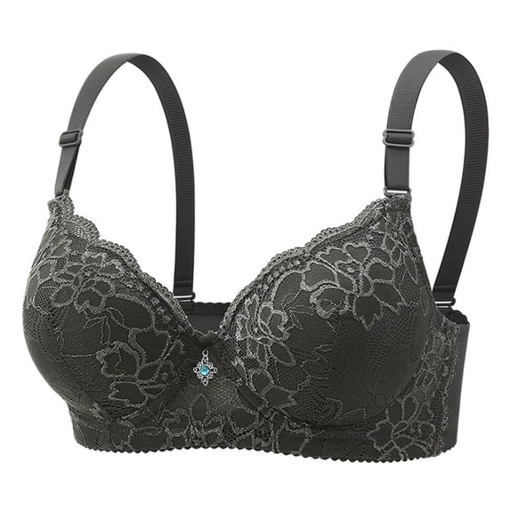 Hontri Women's Lace Underwire Bra Set - Padded Push-Up - Adjustable Bustier - Sexy Yet Comfortable (Green | 38)