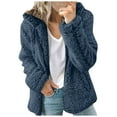 thumbnail image 1 of Hontri Women's Plus Size Coats and Jackets on Sales, Coat Zipper Women Tops Jackets Warm Plush Cardigan Hooded Casual Fashion Women's Coat Hot Pink,Purple,Coffee,Blue,Dark Gray, 1 of 7
