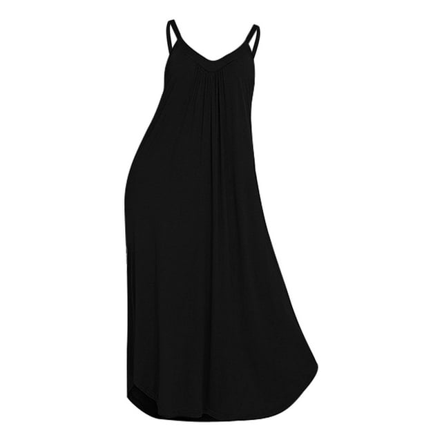 Hontri Women's Sleepwear Womens Nightgown Sleeveless Long Nightshirt ...