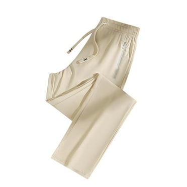 Hontri Women's Summer Sports Casual Loose Breathable Ice Silk Sunscreen Straight Pants | Women's Pants Clearance! Beige S