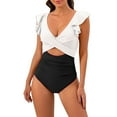thumbnail image 1 of Hontri Women's Tummy Control One Piece Swimsuit Clearance! Slimming Swimsuits for Women White Xxl, 1 of 5
