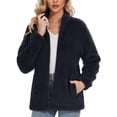 thumbnail image 1 of Hontri Women's Winter Zipper Wool Teddy Casual Coat Zipper Pocket Winter Warm Soft Jacket on Sales, Plus Size Coat for Women, 1 of 5