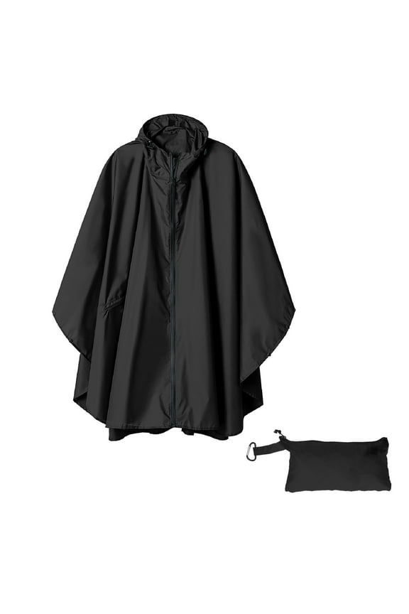 Wraps for Women Unisex Solid Color Hooded Zippered Poncho Shawl Shawl Wraps for Women Black