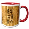 thumbnail image 1 of 3drose, Honu Sea Turtles and Hawaiian Tiki Statues Island Design., 15oz Two-tone Red Mug, 1 of 6
