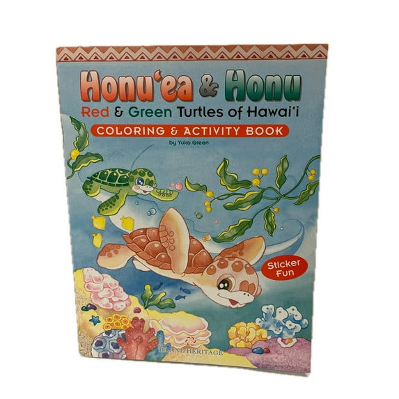 Island Heritage Activity and Coloring Book Honu'ea & Honu Red & Green Turtles of Hawai'i