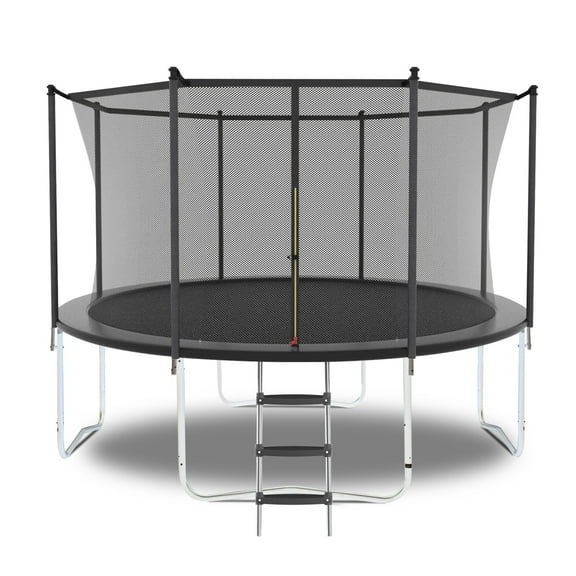 HooKung 8ft Trampoline with Enclosure Safety Net Jumping Fun Trampoline Heavy-duty Jump Pads, Spring-loaded for Kids and Adults