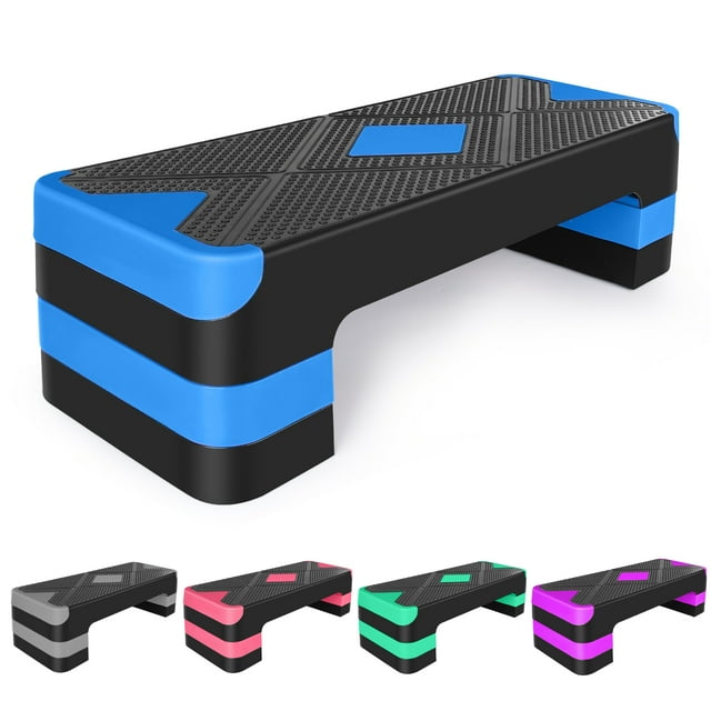 HooKung 27in Aerobic Step Platform with 4 Risers Adjustable Exercise