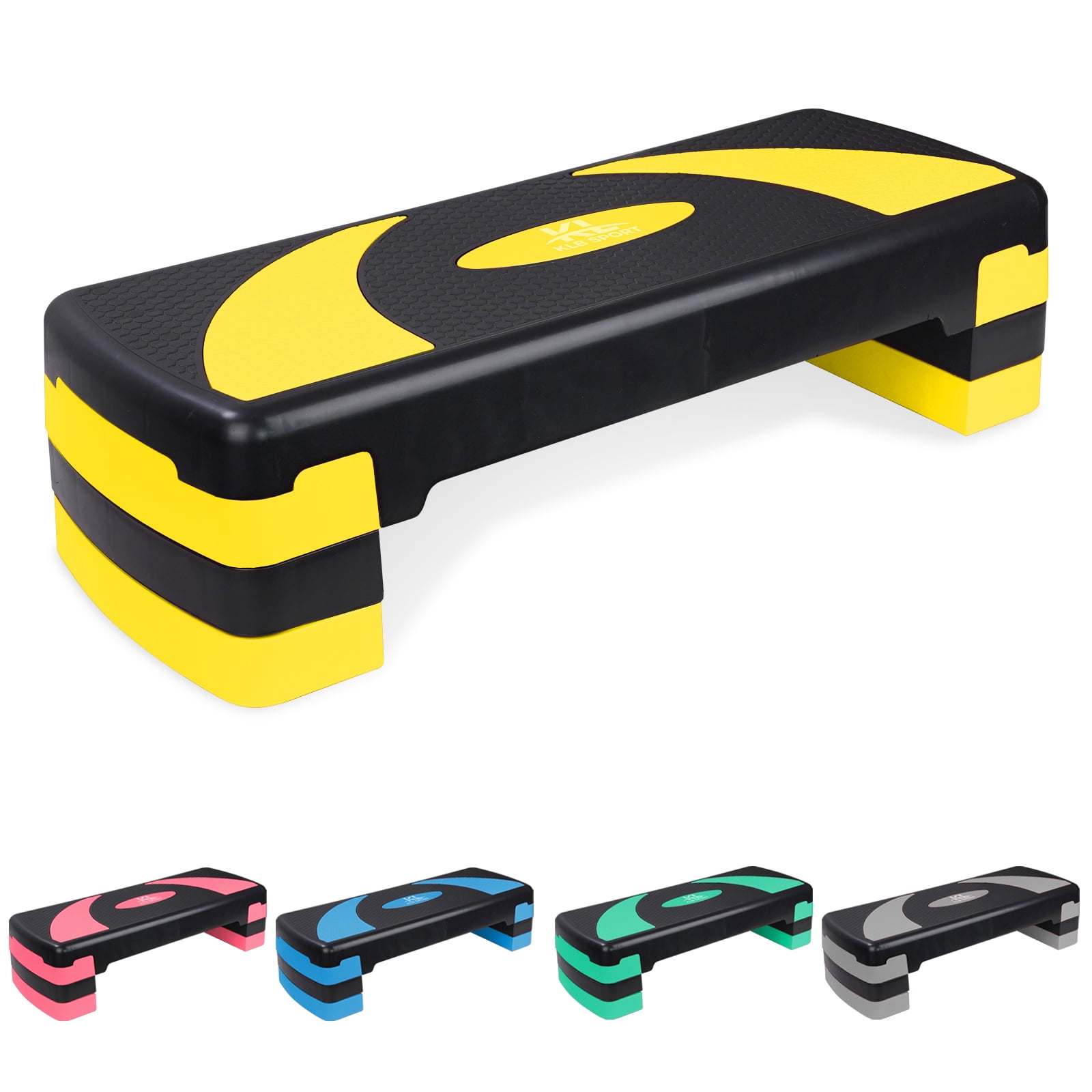 HooKung 31in Aerobic Step Platform with 4 Risers Adjustable Exercise