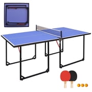 HooKung 6ft Foldable Table Tennis Table Set, Mid-Size Ping Pong Table Portable Table Tennis Game Set with Accessories