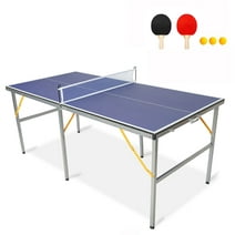 HooKung 72'' Folding Portable Ping Pong Table，Table top 0.5'' Thick W/Accessories Table tennis for Indoor Outdoor