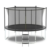 HooKung 8FT Trampoline with Safety Enclosure Net, Outdoor Trampoline with Heavy Duty Jumping Mat and Spring Cover Padding for Kids and Adults