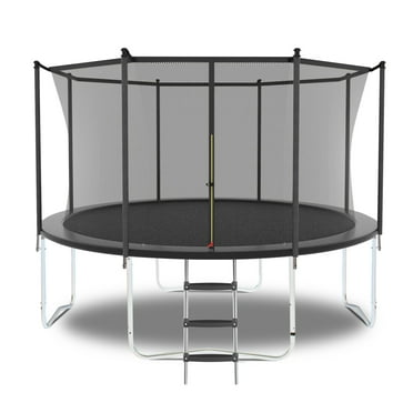 HooKung 8FT Trampoline with Safety Enclosure Net, Outdoor Trampoline with Heavy Duty Jumping Mat and Spring Cover Padding for Kids and Adults