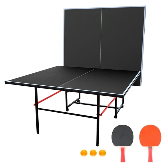 HooKung 9ft Foldable Ping Pong Table, Profession Portable Table Tennis Table Set for Indoor Outdoor Games