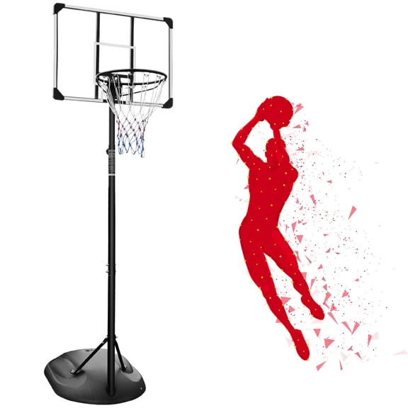 HooKung Portable Basketball Hoop Adjustable 7.5ft - 9.2ft with 32 Inch Backboard for Youth Adults Indoor Outdoor Basketball Goal