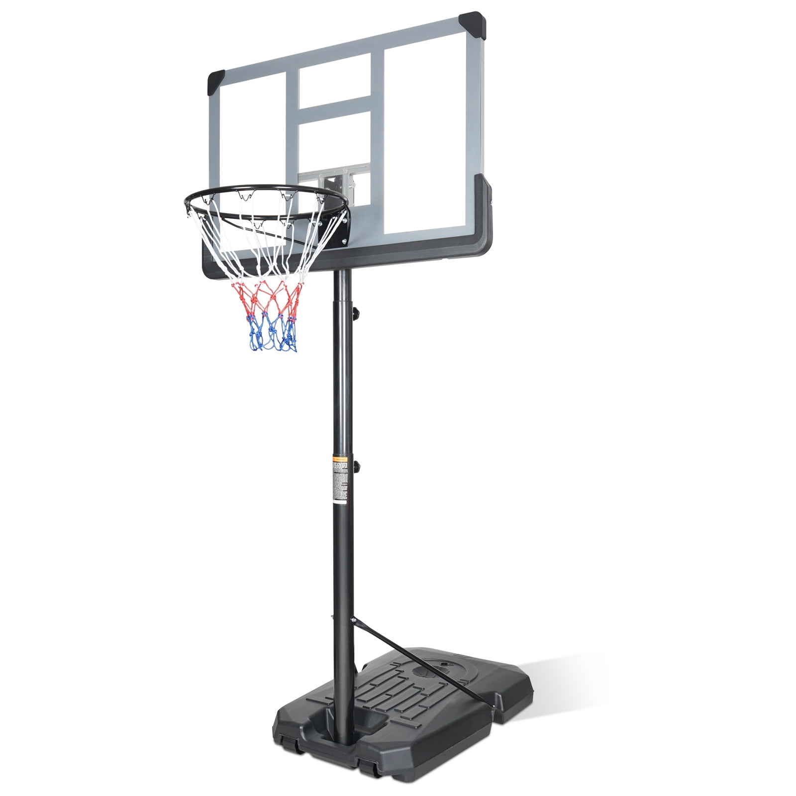 HooKung Portable Basketball Hoop Backboard System Stand Height Adjustable 6.6' 10' with 44