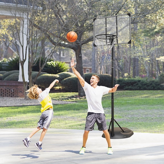 HooKung Portable Basketball Hoops & Goals 32'' Backboard Basketball System Height Adjustable 7.5-9.2ft for Adult Teenagers Indoor Outdoor Use