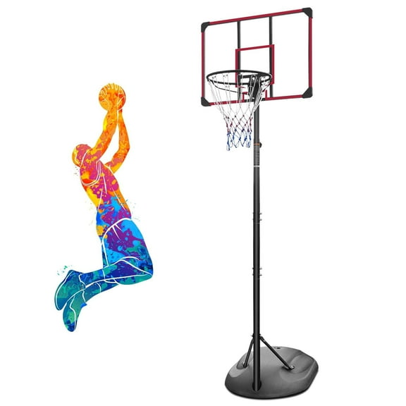 HooKung Portable Basketball Hoops & Goals 32'' Backboard Basketball System Height Adjustable 7.5-9.2ft for Adult Teenagers Indoor Outdoor Use