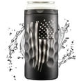 thumbnail image 1 of Hooch|Hog Slim Can Cooler - Insulated Stainless Steel Drink Sleeve fits all 12 oz. Skinny Cans (Patriot Edition Black), 1 of 10