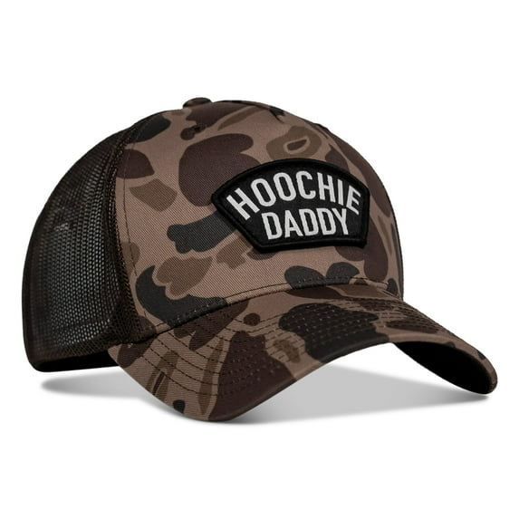 Hoochie Daddy Arched Patch Snapback Hat Brown Duck Camo