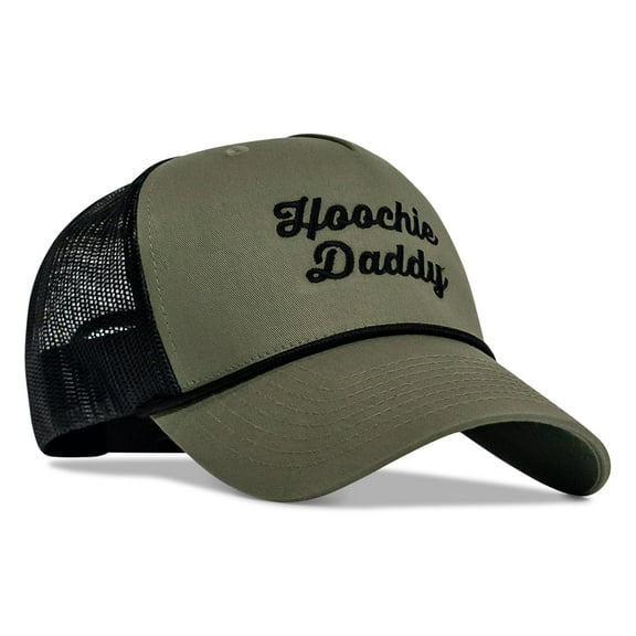 Hoochie Daddy Script Rope Snapback Hat Military Green / Black