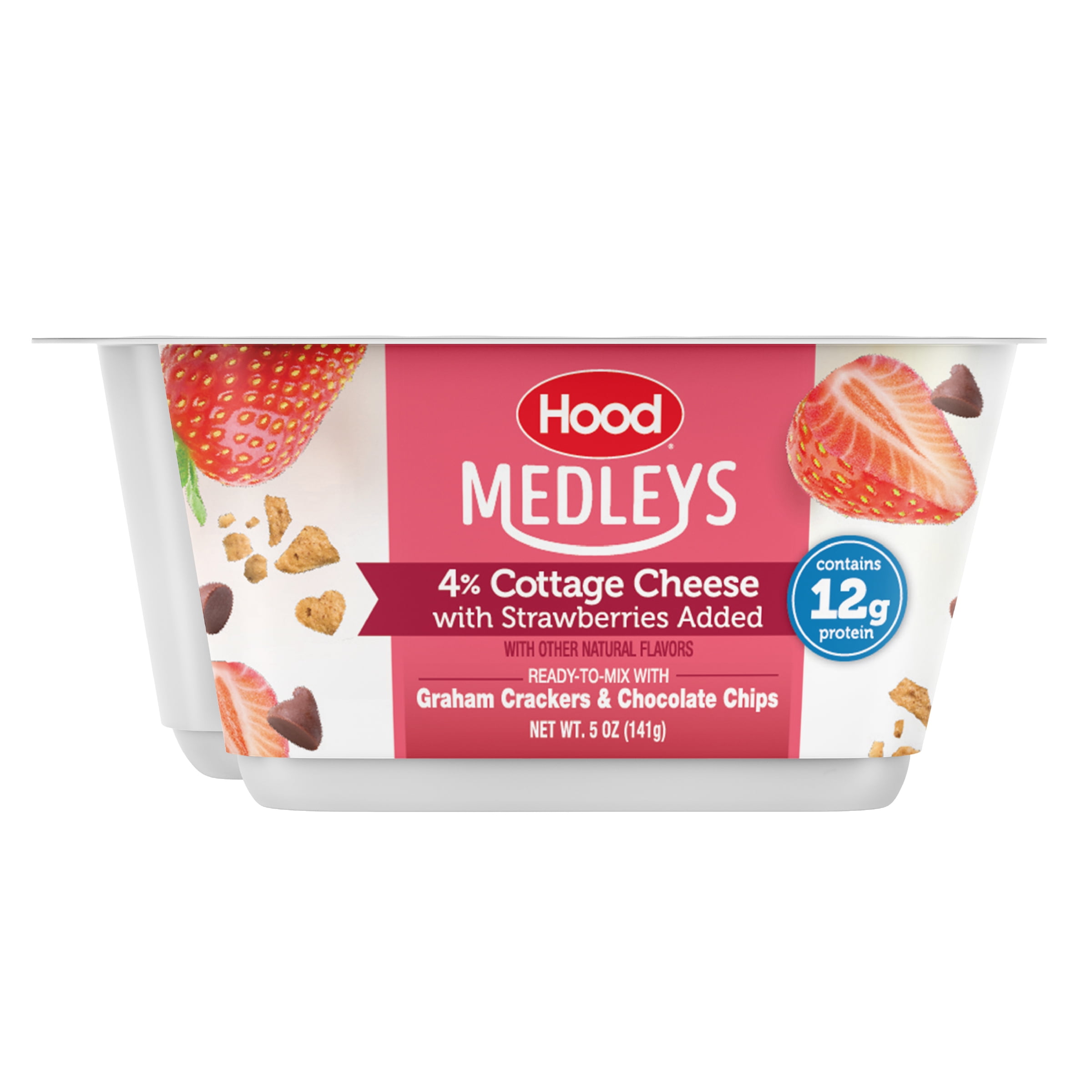Hood 4% Cottage Cheese Medleys Strw with Grhm Crkrs and Choc Chips, 5 oz