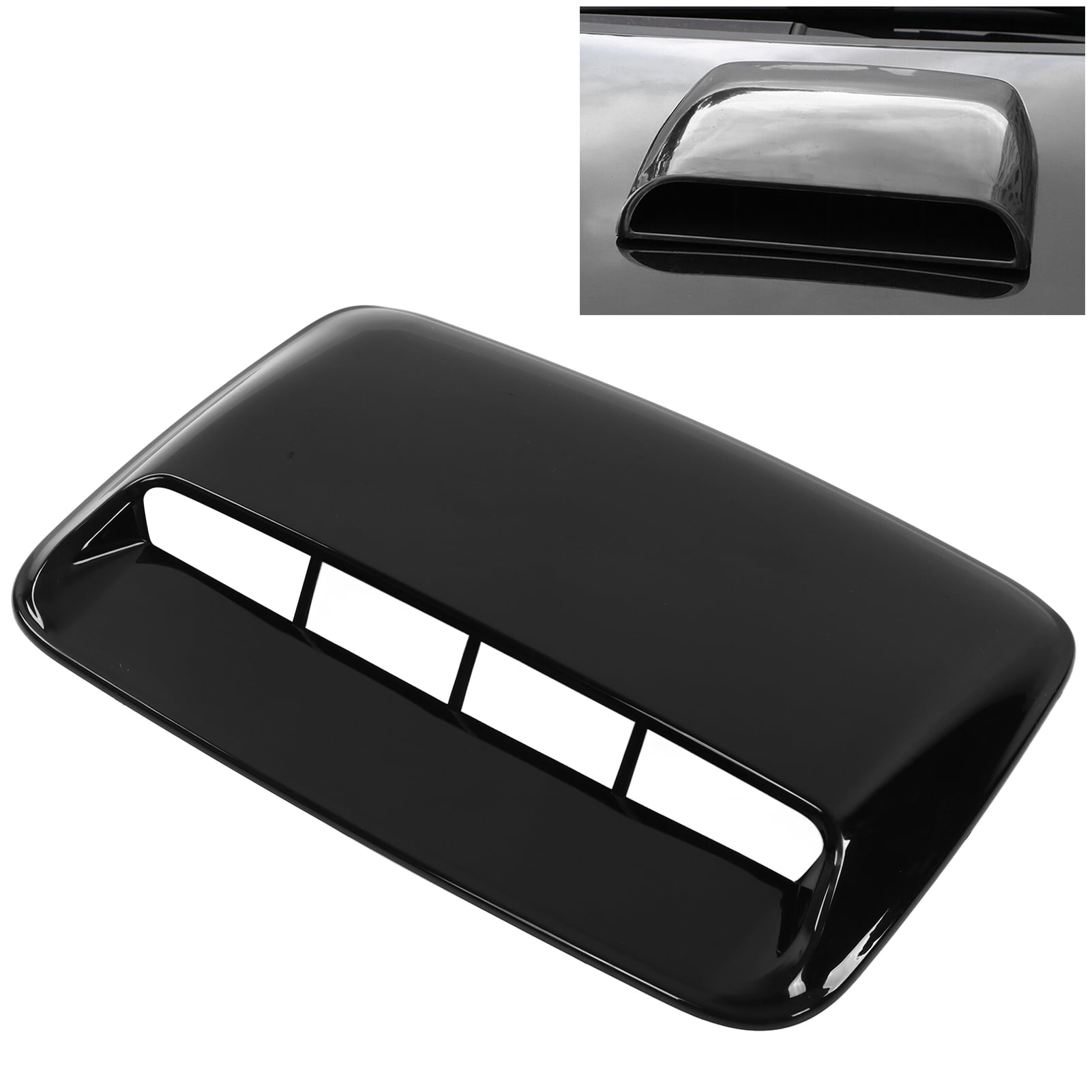 Hood Air Vent Cover, Universal Glossy Black Engine Hood Air Vent