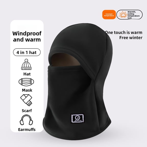 Hood Balaclava Face Mask – Cold Weather Ski Mask, Breathable, Moisture-Wicking, and Helmet-Compatible - One Size with gloves