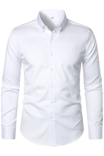 walmart mens white dress shirts White Button Down Dress Shirts for Men and Women