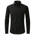 thumbnail image 1 of Hood Crew Men's Long Sleeve Dress Shirts with Pocket Button Down Shirts Black L, 1 of 5