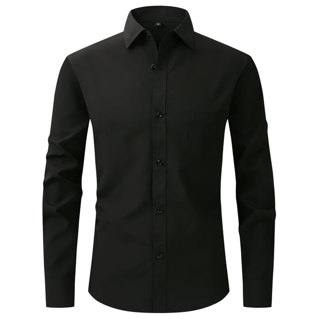 Hood Crew Men's Long Sleeve Dress Shirts with Pocket Button Down Shirts