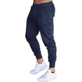 thumbnail image 1 of Hood Crew Men's Slim Joggers Workout Pants for Gym Running and Body building Trousers Elastic Waist Sweatpants Navy M, 1 of 5