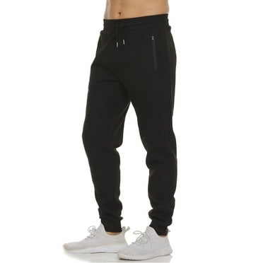 Hood Crew Men's Sweatpants Elastic Drawstring Workout Running Trousers Sport Joggers Black XL